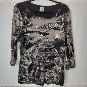 Creative Apparel Alaska Nature Eagles Rhinestone Shirt